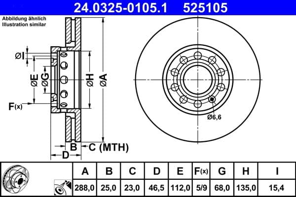 Disc frana ATE PowerDisc 24.0325-0105.1