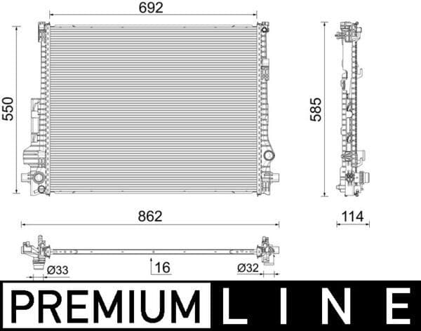 Radiator, racire motor MAHLE BEHR *** PREMIUM LINE *** CR 2607 000P
