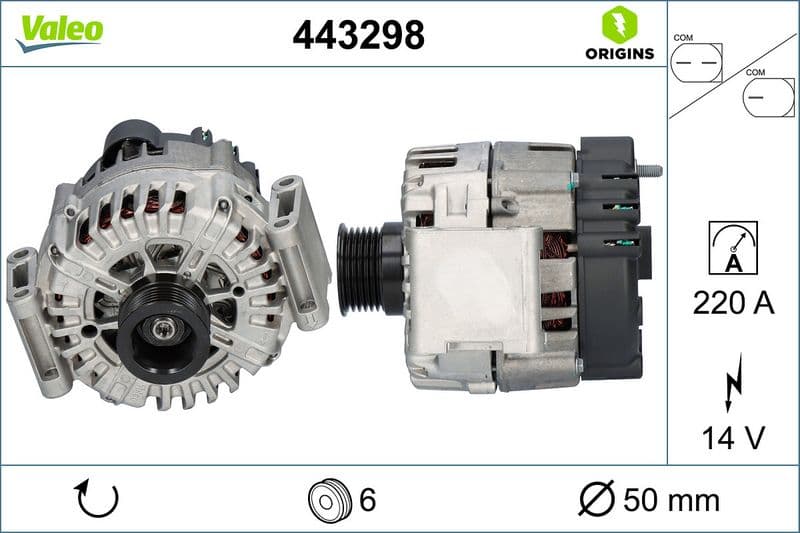 Generator / Alternator VALEO ORIGINS 443298