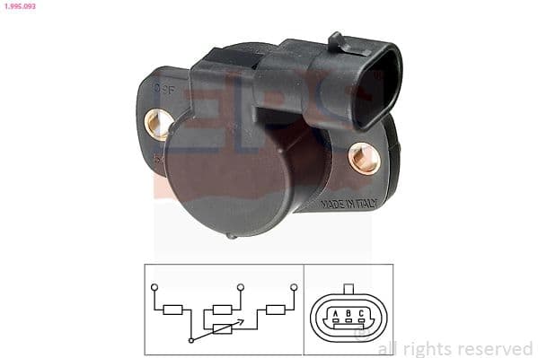 Senzor, pozitie clapeta acceleratie EPS Made in Italy - OE Equivalent 1.995.093