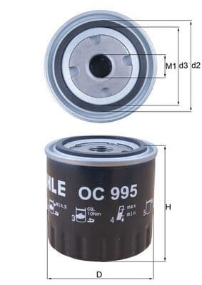 Filtru ulei MAHLE OC 995