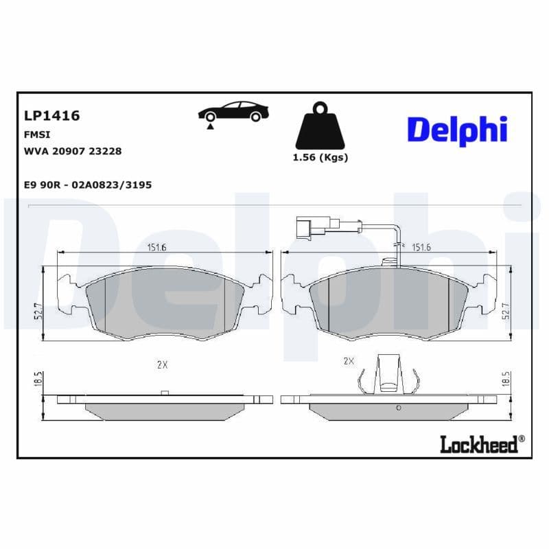 set placute frana,frana disc DELPHI LP1416