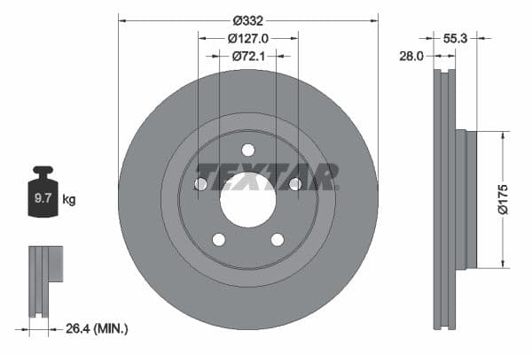 Disc frana TEXTAR PRO 92278803