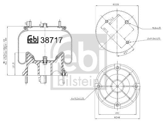 Burduf, suspensie pneumatica FEBI BILSTEIN 38717