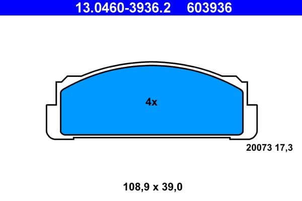 set placute frana,frana disc ATE 13.0460-3936.2