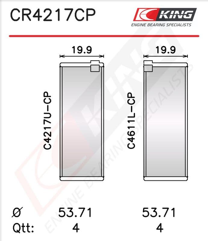 Cuzinet bielă KING CR4217CP0.5