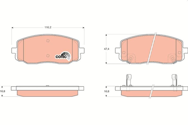 set placute frana,frana disc TRW COTEC GDB3369