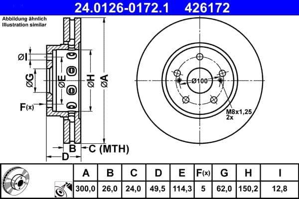 Disc frana ATE 24.0126-0172.1