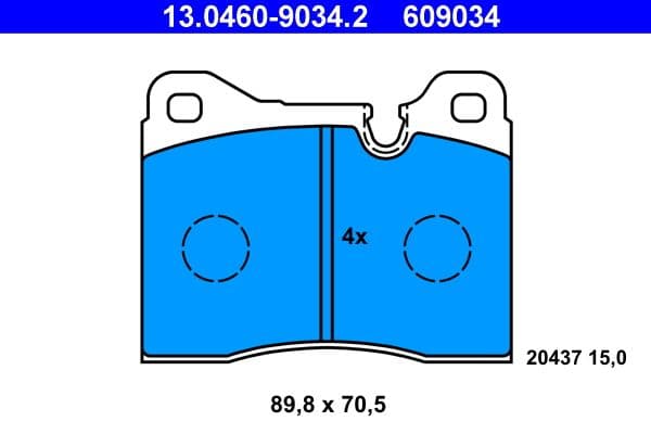 set placute frana,frana disc ATE 13.0460-9034.2