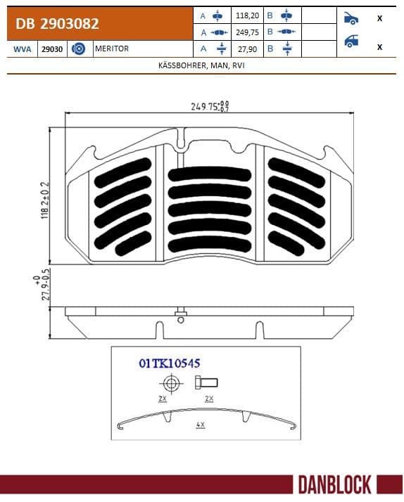 set placute frana,frana disc DANBLOCK DB 2903082