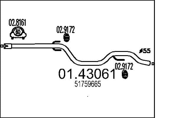 Racord evacuare MTS 01.43061