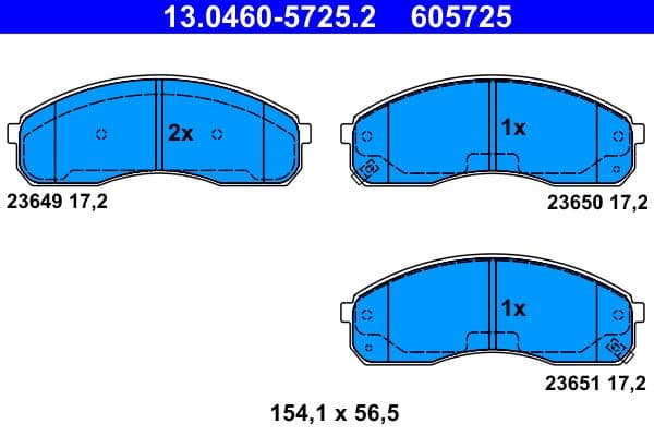 set placute frana,frana disc ATE 13.0460-5725.2