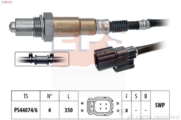 Sonda Lambda EPS Made in Italy - OE Equivalent 1.998.152