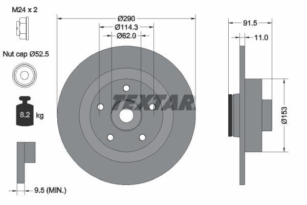 Disc frana TEXTAR PRO 92317603