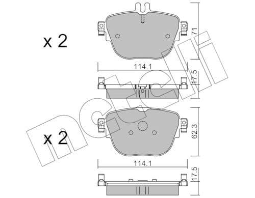 set placute frana,frana disc METELLI 22-1137-0