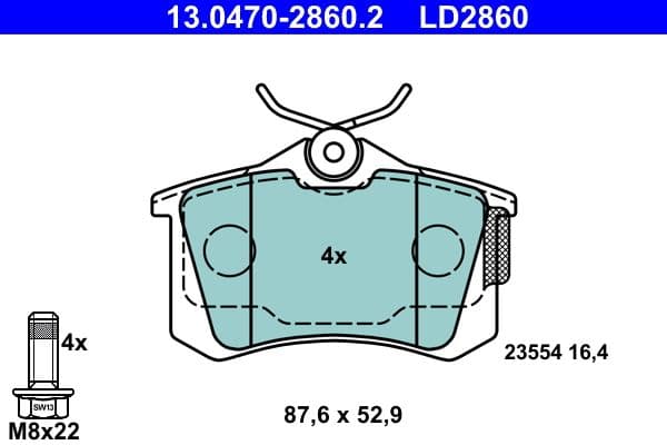 set placute frana,frana disc ATE Ceramic 13.0470-2860.2