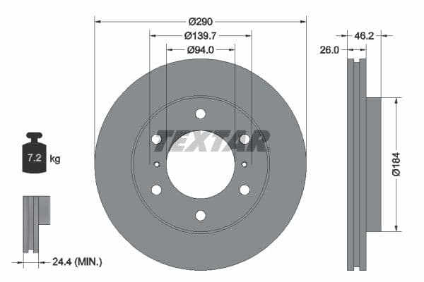 Disc frana TEXTAR PRO 92167103