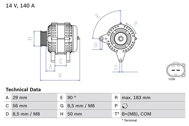 Generator / Alternator BOSCH 0 986 083 530