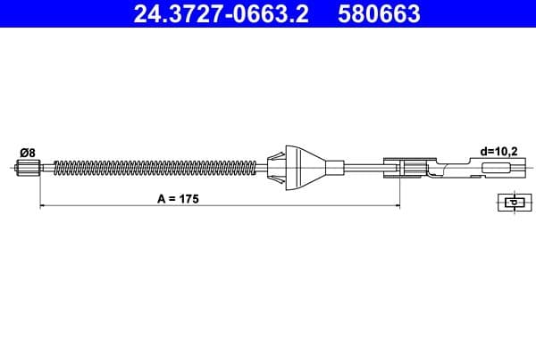 Cablu, frana de parcare ATE 24.3727-0663.2