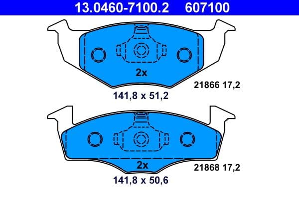 set placute frana,frana disc ATE 13.0460-7100.2
