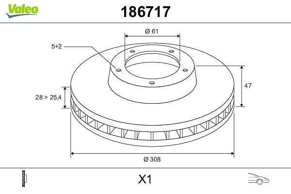 Disc frana VALEO 186717