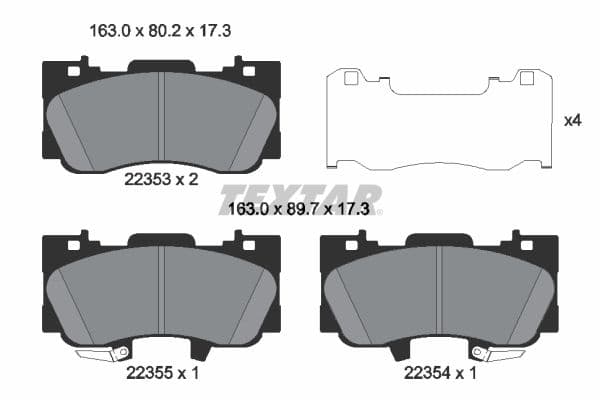 set placute frana,frana disc TEXTAR 2235301