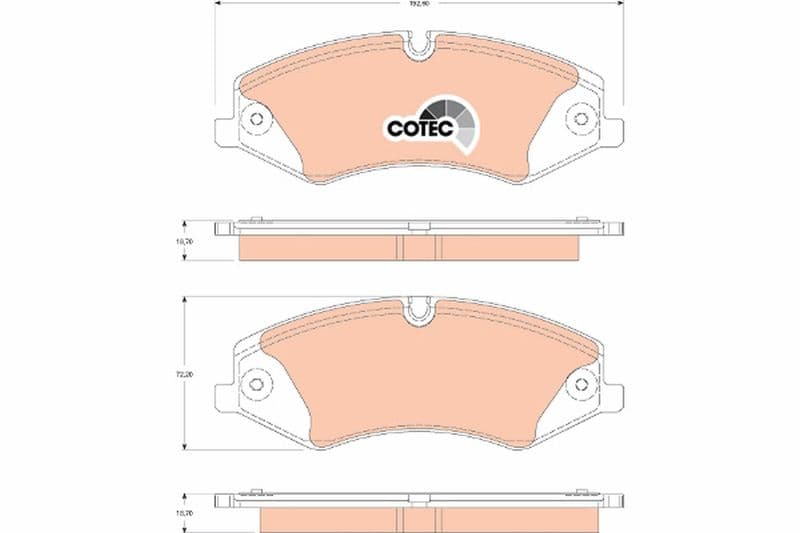 set placute frana,frana disc TRW COTEC GDB1825