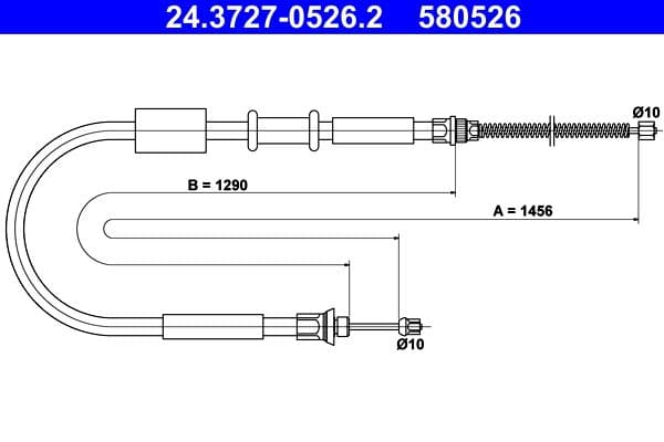 Cablu, frana de parcare ATE 24.3727-0526.2