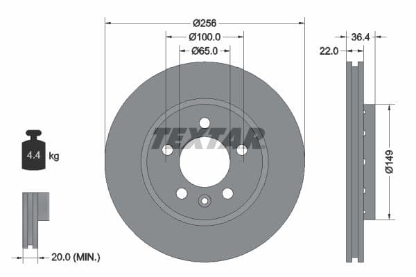 Disc frana TEXTAR PRO 92098603