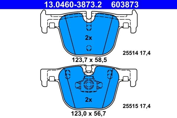 set placute frana,frana disc ATE 13.0460-3873.2