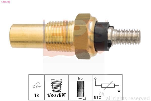 senzor,temperatura lichid de racire EPS Made in Italy - OE Equivalent 1.830.180