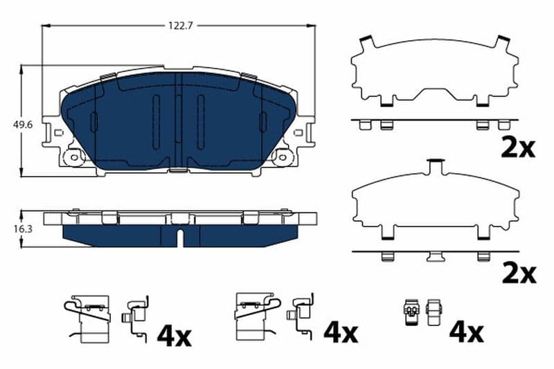 set placute frana,frana disc TRW ELECTRIC BLUE GDB4173BTE