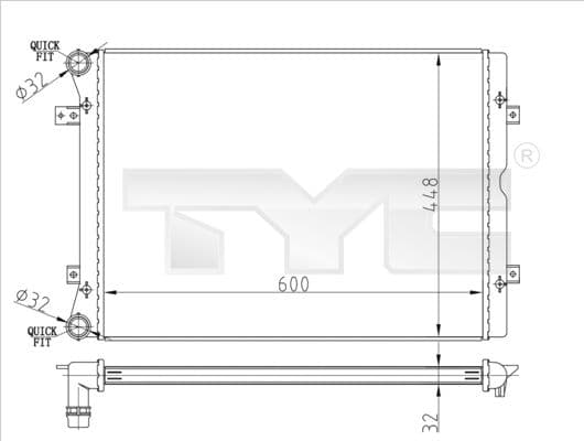 Radiator, racire motor TYC 737-0067-R