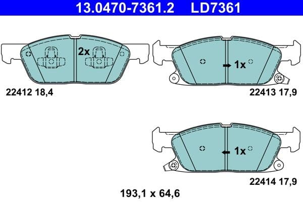 set placute frana,frana disc ATE Ceramic 13.0470-7361.2