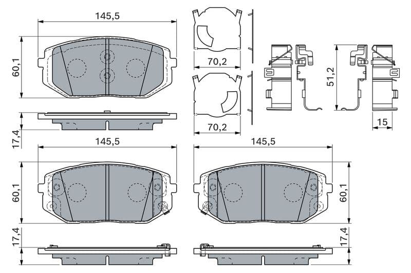 set placute frana,frana disc BOSCH 0 986 460 296