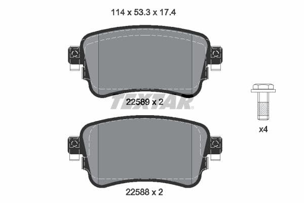 set placute frana,frana disc TEXTAR 2258801