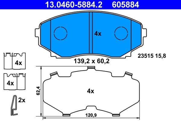 set placute frana,frana disc ATE 13.0460-5884.2