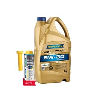 Ulei de motor RAVENOLDXG 5W-30 5L USVO + Aditiv RAVENOL Petrol Power Perf 0.3L