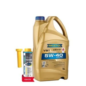 Ulei de motor RAVENOL VST 5W-40 5L USVO + Aditiv RAVENOL Petrol Power Perf 0.3L