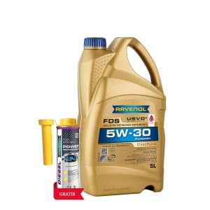 Ulei de motor RAVENOL FDS 5W-30 5L USVO + Aditiv RAVENOL Diesel Power Perf 0.3L
