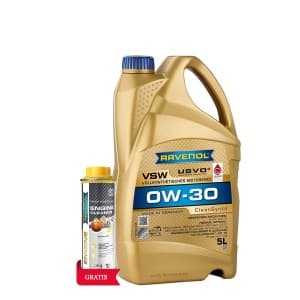 Ulei de motor RAVENOLVSW 0W-30 5L USVO + Aditiv RAVENOL Prof Engine Cleaner 0.3L