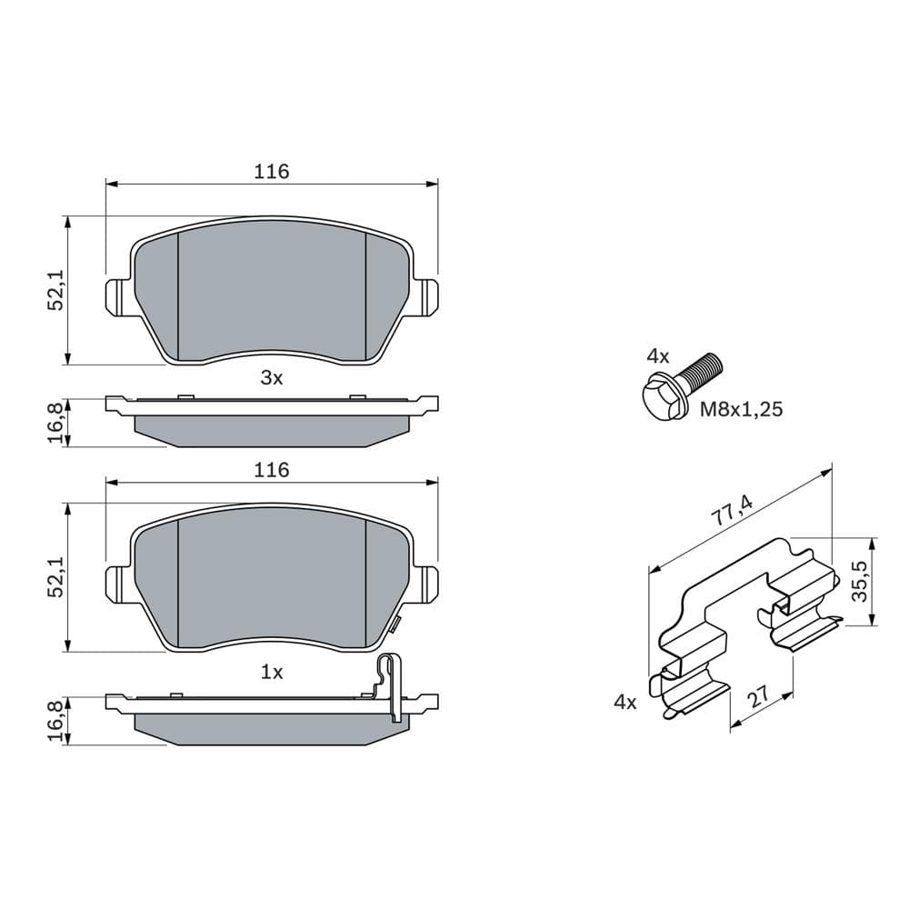 Set placute frana disc BOSCH 0 986 494 160