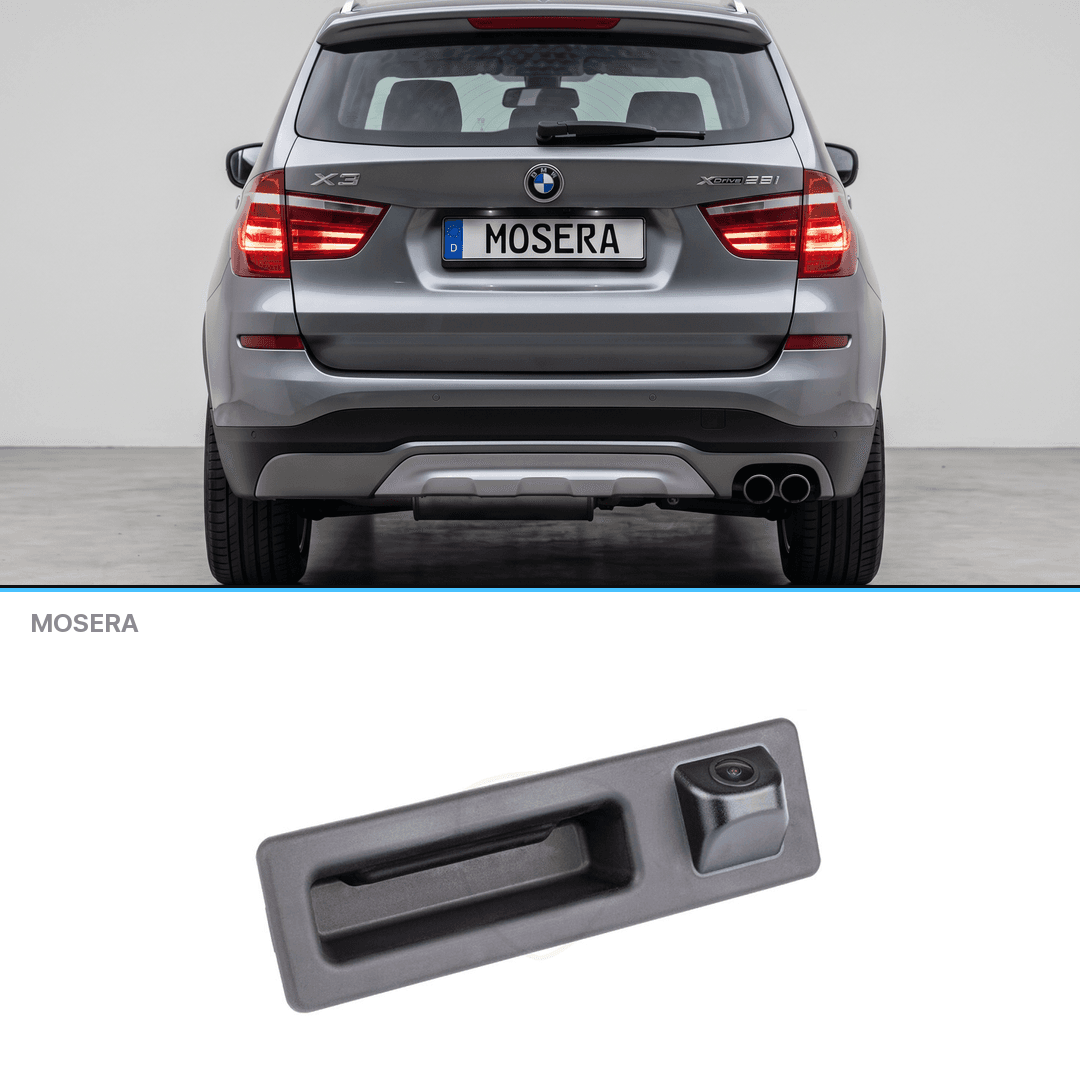 Cameră marșarier BMW X3 2009-2017 în mâner AHD 1080P NTSC MOSERA