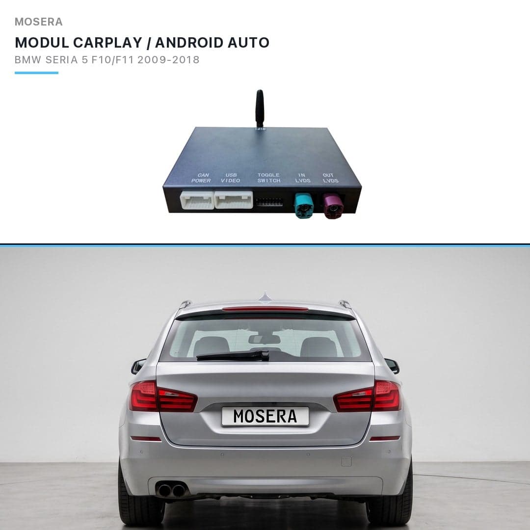 Modul CarPlay wireless Android Auto BMW Seria 5 F10 F11 2016-2018 EVO MOSERA