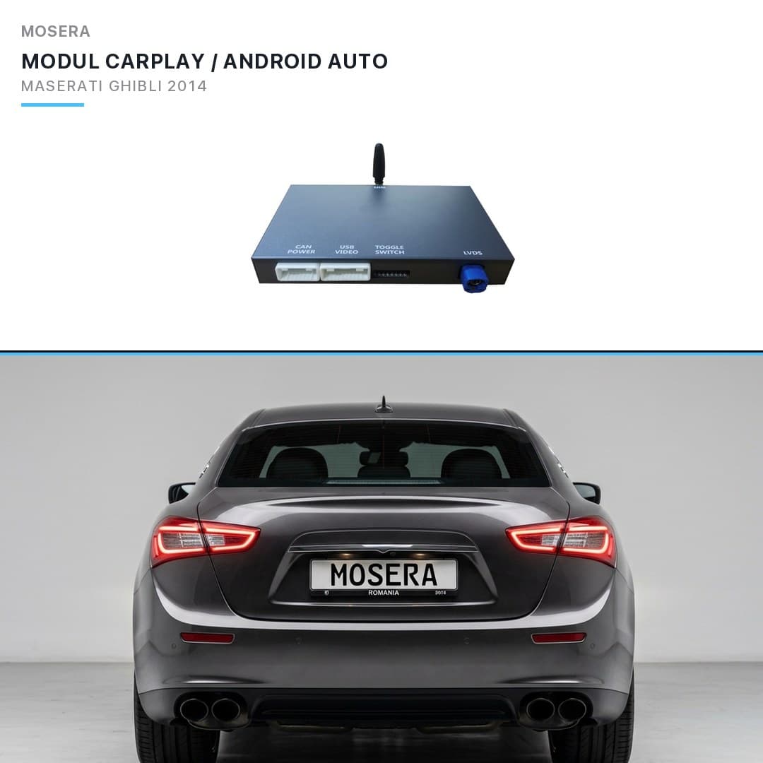 Modul CarPlay wireless Android Auto Maserati Ghibli 2014 Uconnect 8.4 MOSERA