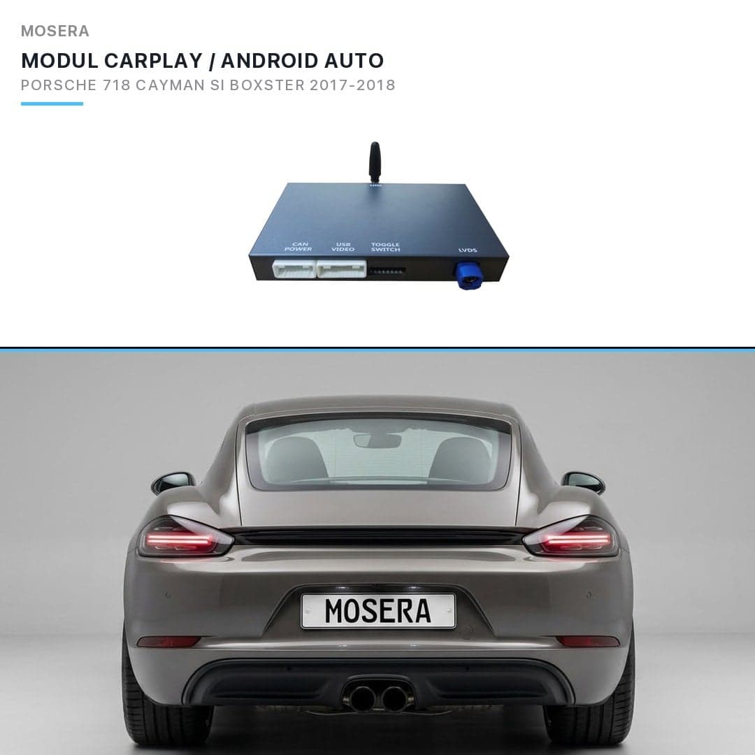 Modul CarPlay wireless Android Auto Porsche 718 Cayman Boxster 2017-2018 PCM 4.0 MIB MOSERA