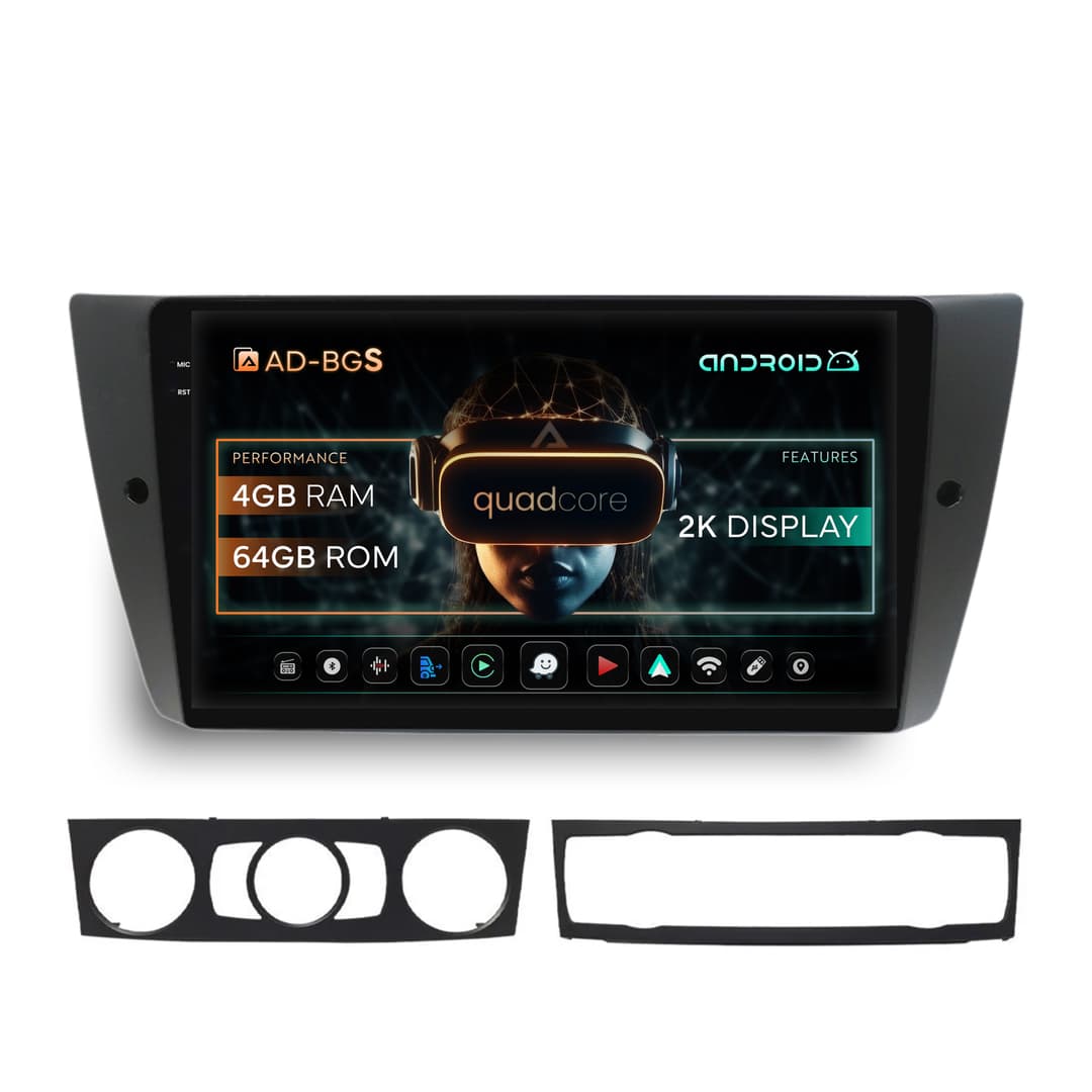 Navigatie 2K BMW Seria 3 E90, E91, E92, Android, S-Quadcore 4GB RAM + 64GB ROM, 9.5 Inch - AD-BGS90042K+AD-BGRKIT391
