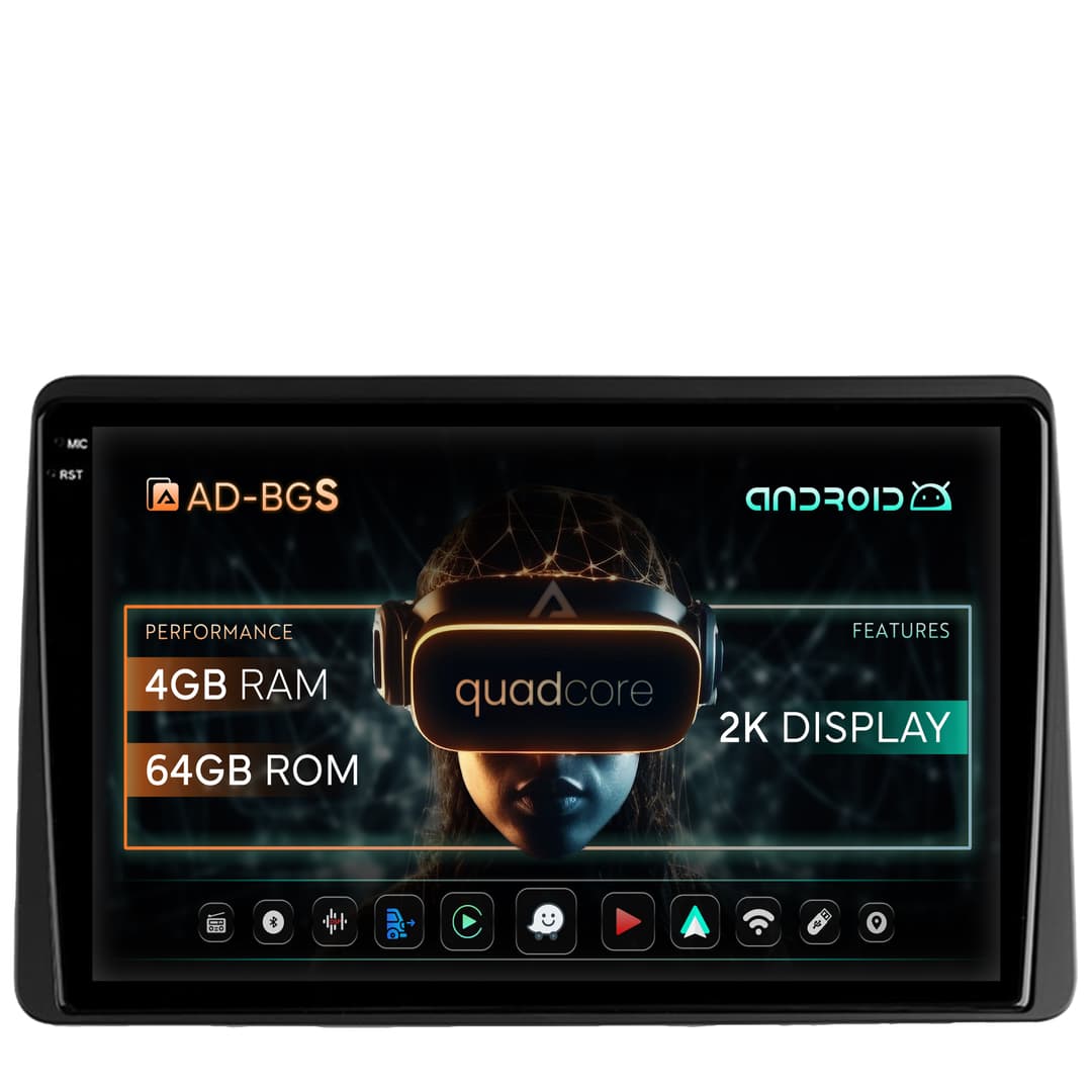 Navigatie 2K Dacia Duster (2018-2021), Android, S-Quadcore 4GB RAM + 64GB ROM, 10.36 Inch - AD-BGS100042K+AD-BGRKIT374