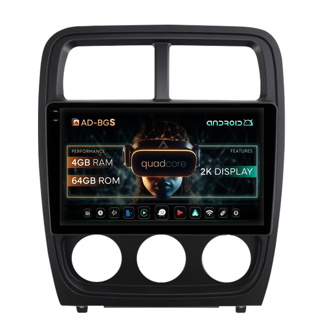 Navigatie 2K Dodge Caliber (2010-2012), Android, S-Quadcore 4GB RAM + 64GB ROM, 9.5 Inch - AD-BGS90042K+AD-BGRKIT295V2