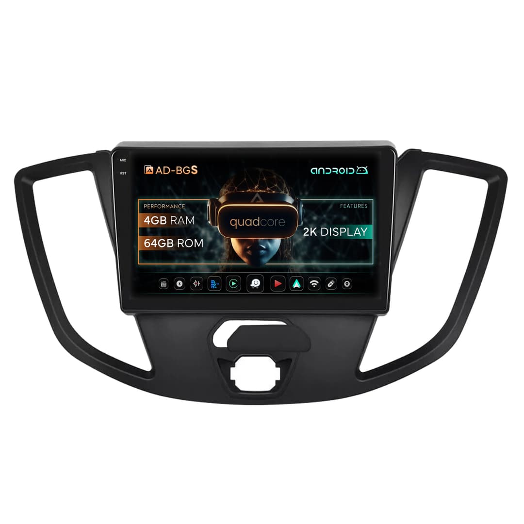 Navigatie 2K Ford Transit (2014-2020), Android,S-Quadcore 4GB RAM + 64GB ROM, 9.5 Inch - AD-BGS90042K+AD-BGRKIT123V2